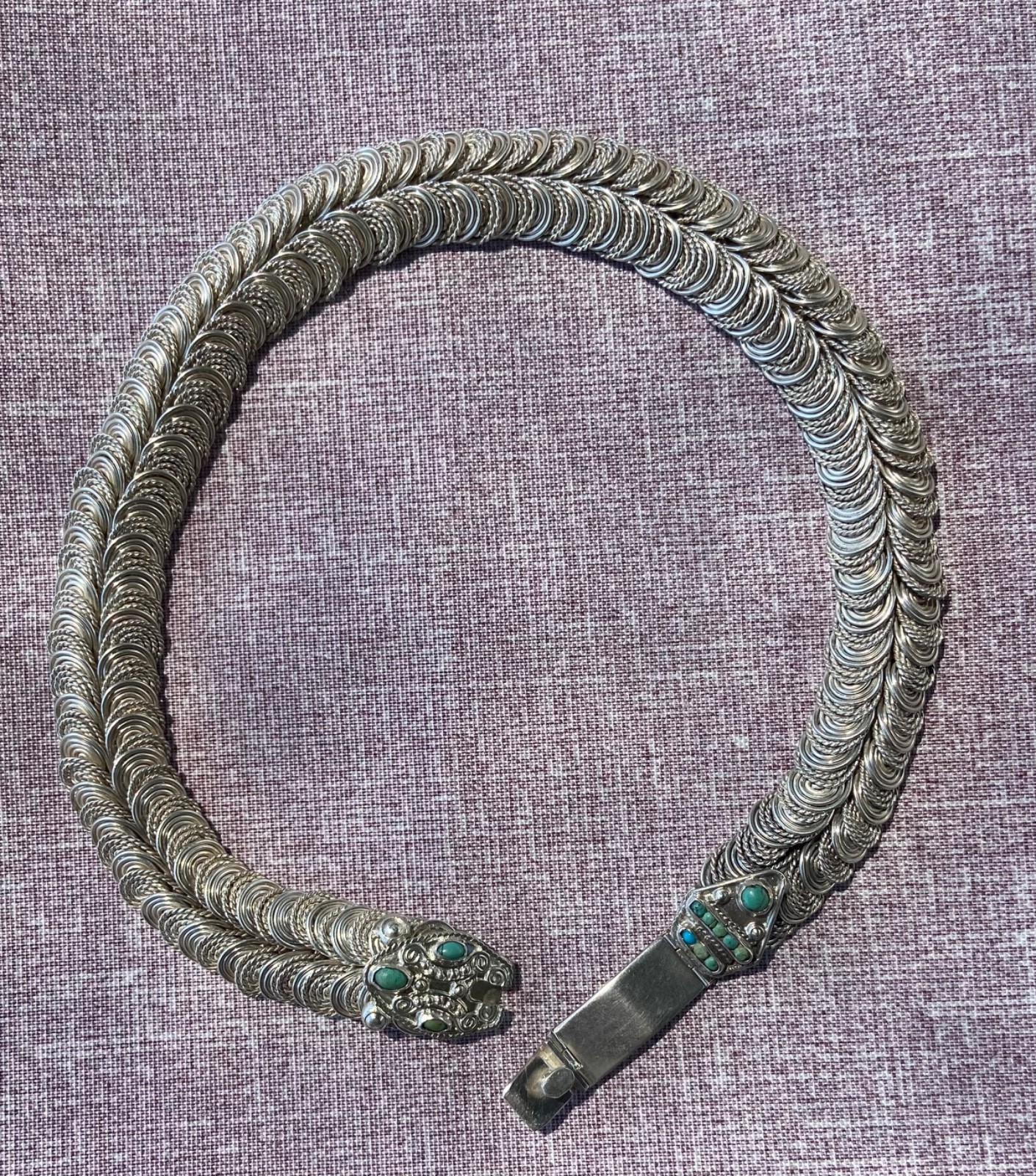 Vintage MATL Matilde Poulat Mexican Sterling Silver Cleopatra Choker Necklace