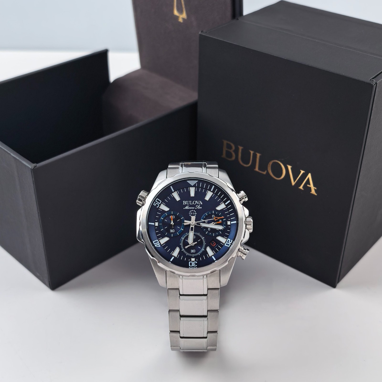 Bulova Classic Marine Star Blue Dial Chronograph Men’s Quartz Watch 96B256