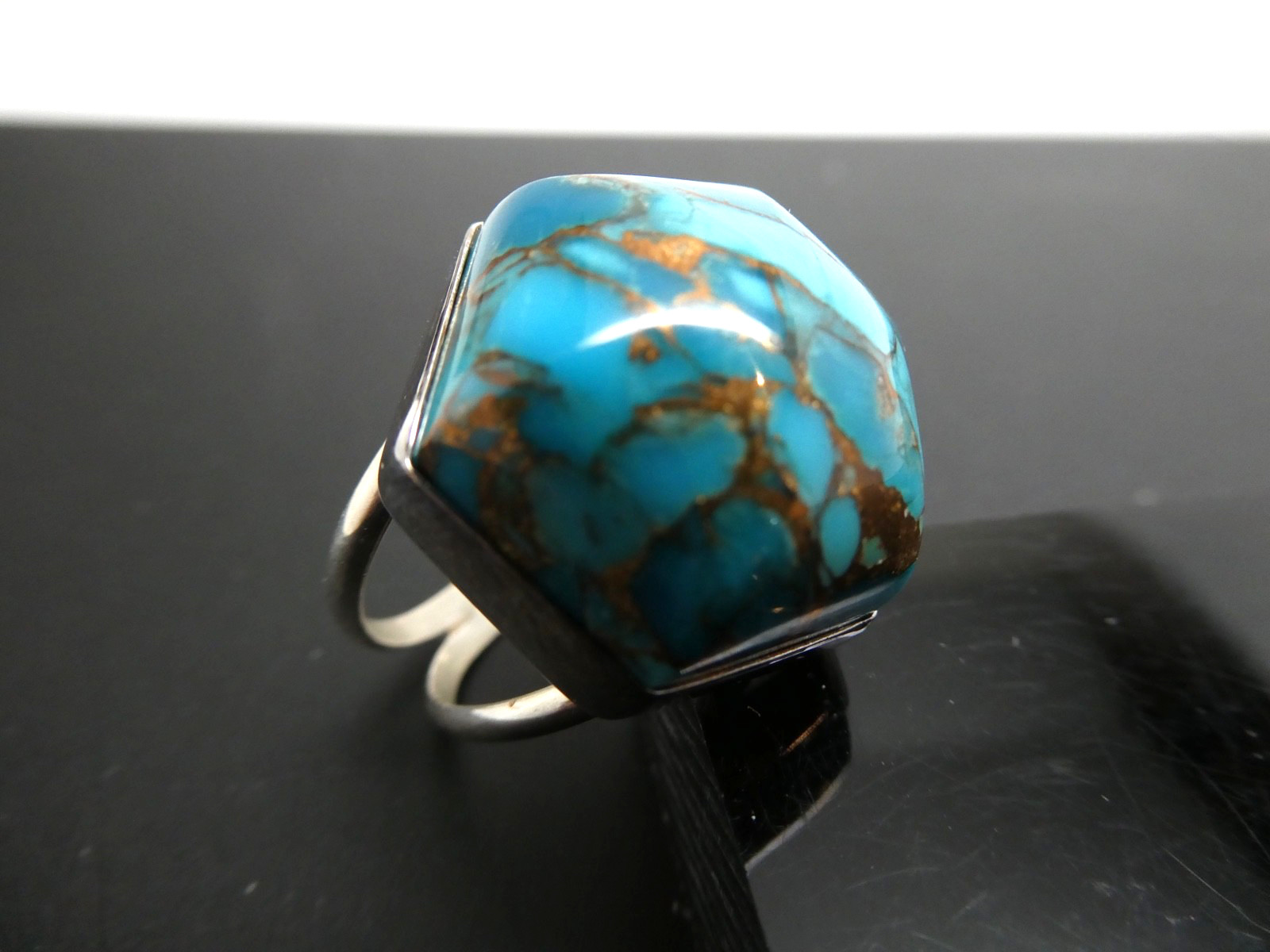JAY KING DTR Sterling Silver 925 COPPER TURQUOISE Gemstone RING Size 8