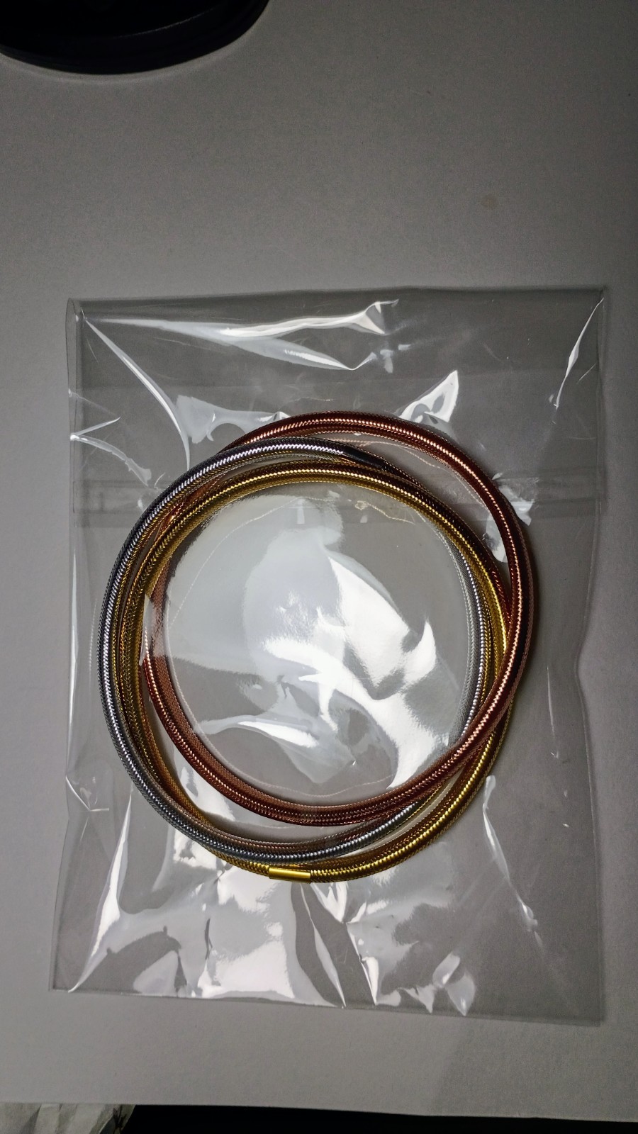 14kt & 16kt Gold Woven Bangle Bracelets Tri-color Golden Clef Int.- 1758 AR Mark