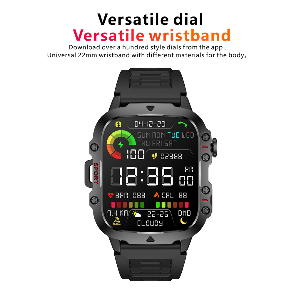 Military Smart Watch Rugged Tactical Fitness Tracker for Men Answer/Make Calls✅