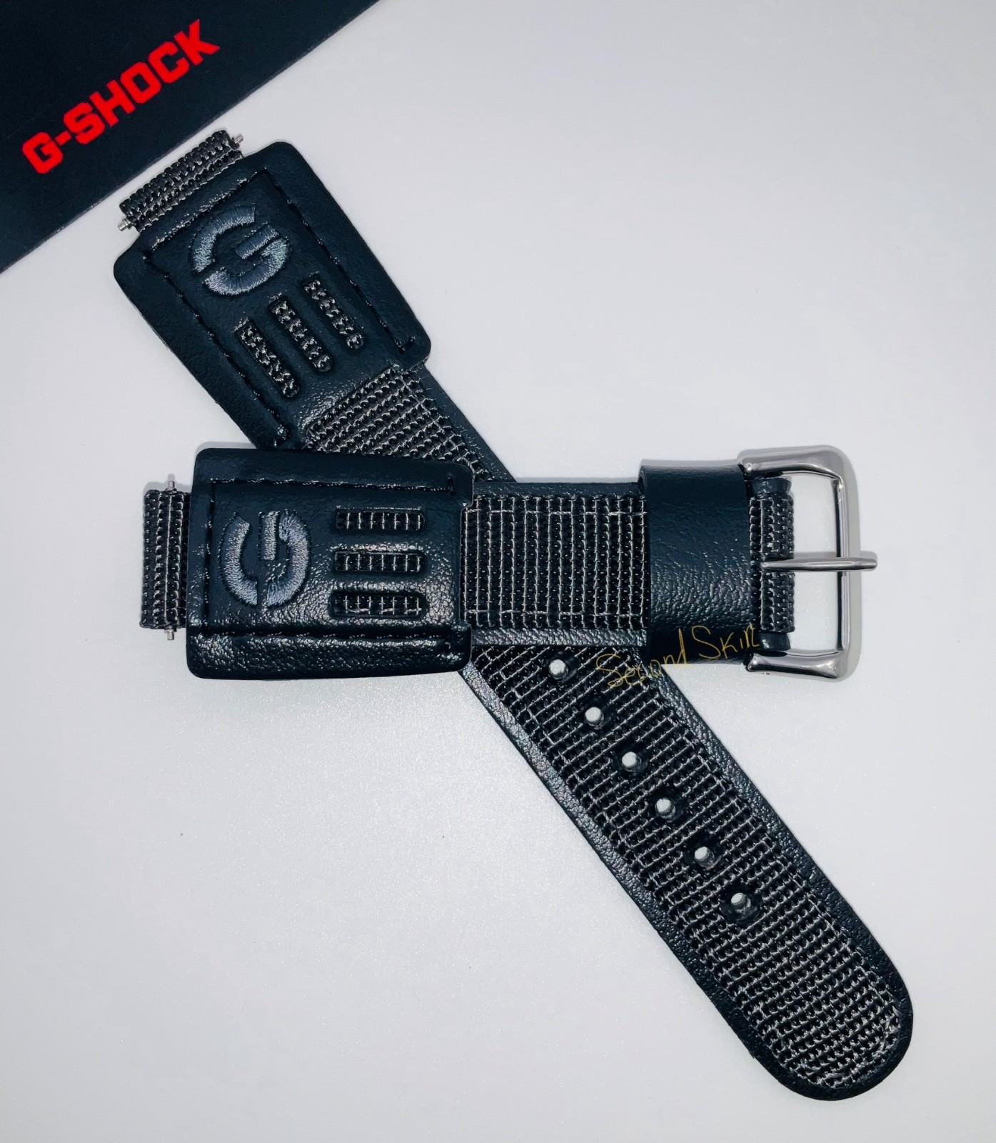Genuine Casio G-Shock Black Watch Band Nylon DW002 DW-003B-1VQT DW004 + Pins