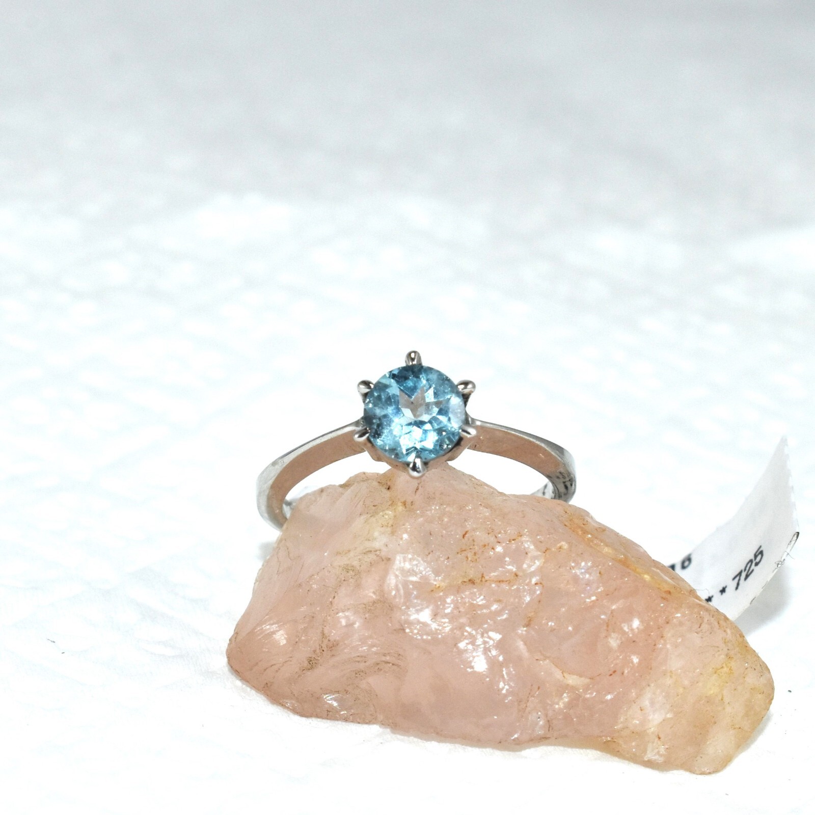 In Demand Round Cut Blue Topaz 925 Silver Ring Prong Setting Unique Silver Ring