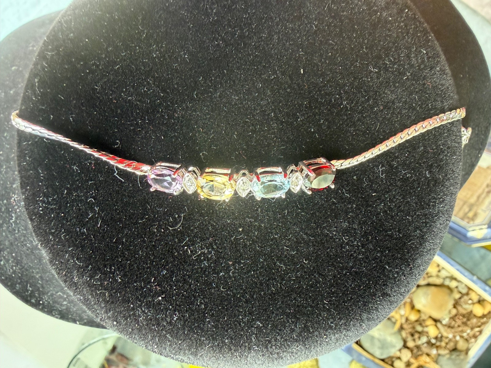 Diamond, Amethyst, Citrine and Garnet, Topaz Sterling Silver