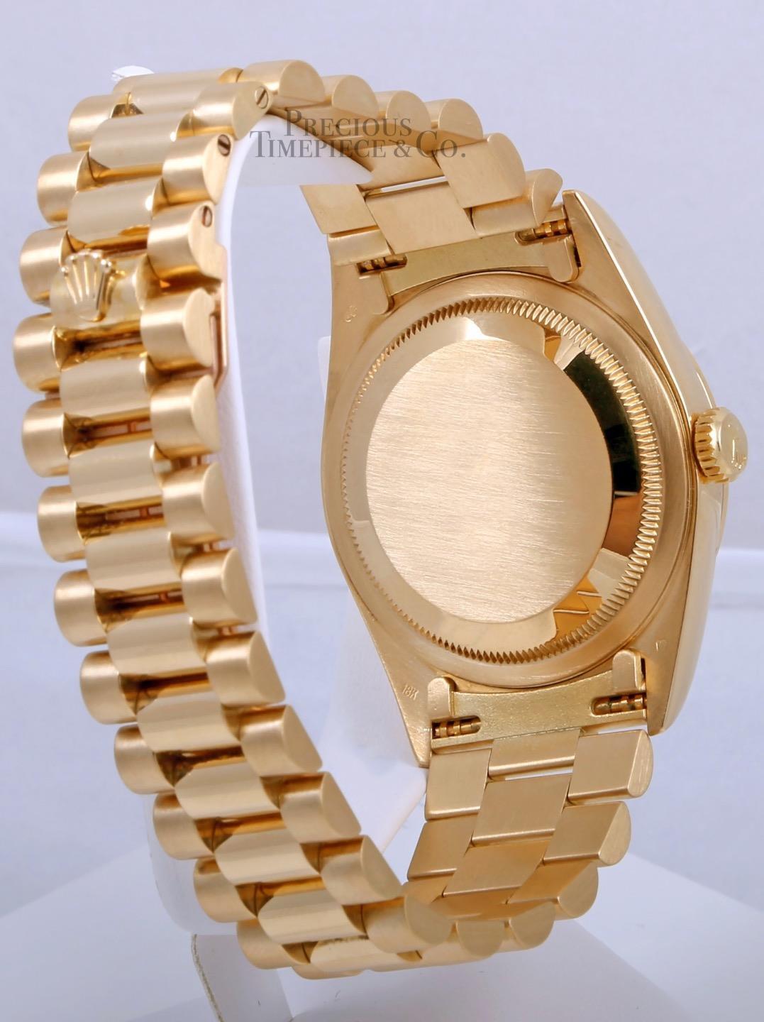Rolex Day-Date 18038 Presidential 18k Gold 36mm Watch-Green Stick Marker Dial