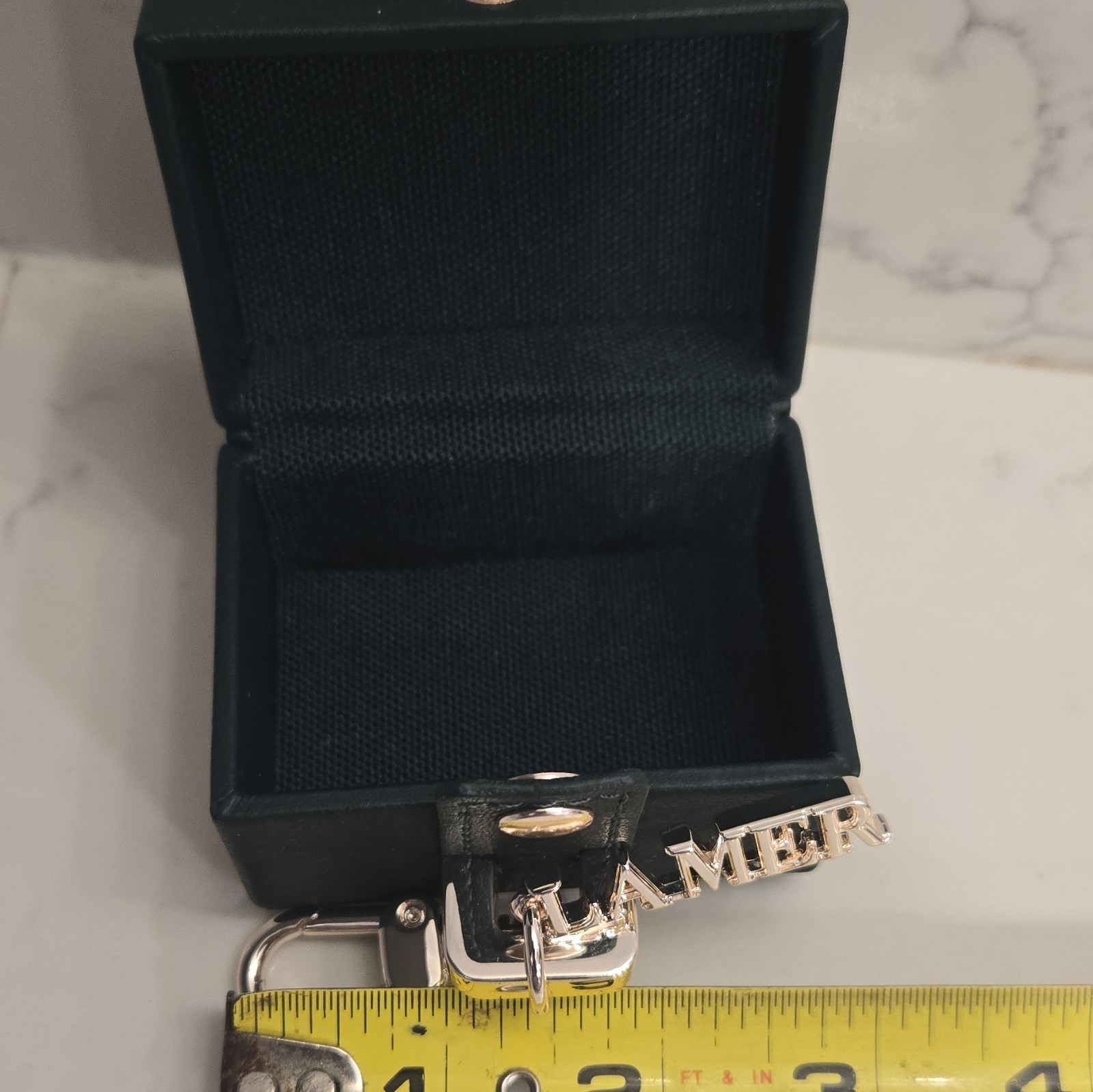 La Mer Hunter Green Faux Leather Lined Fabric Ring Jewelry Box Square 2 in 1pc