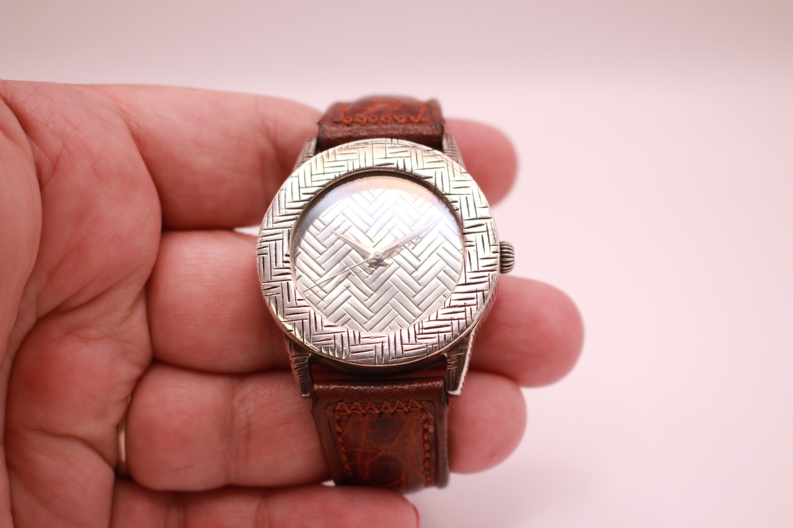 John Hardy Sterling Silver 925 Woven Bedeg Model 4874 Round Quartz Watch
