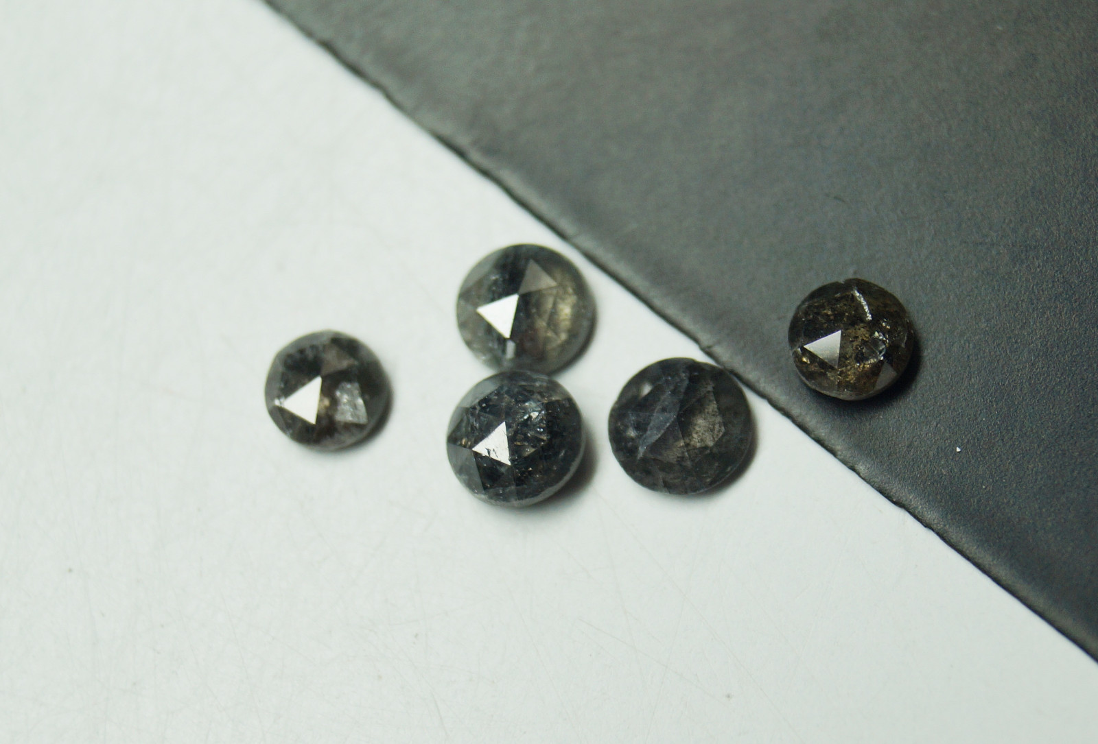1.07 Ct 3mm To 4mm Natural Loose Salt & Pepper Diamond Round Rose Cut Black Nas