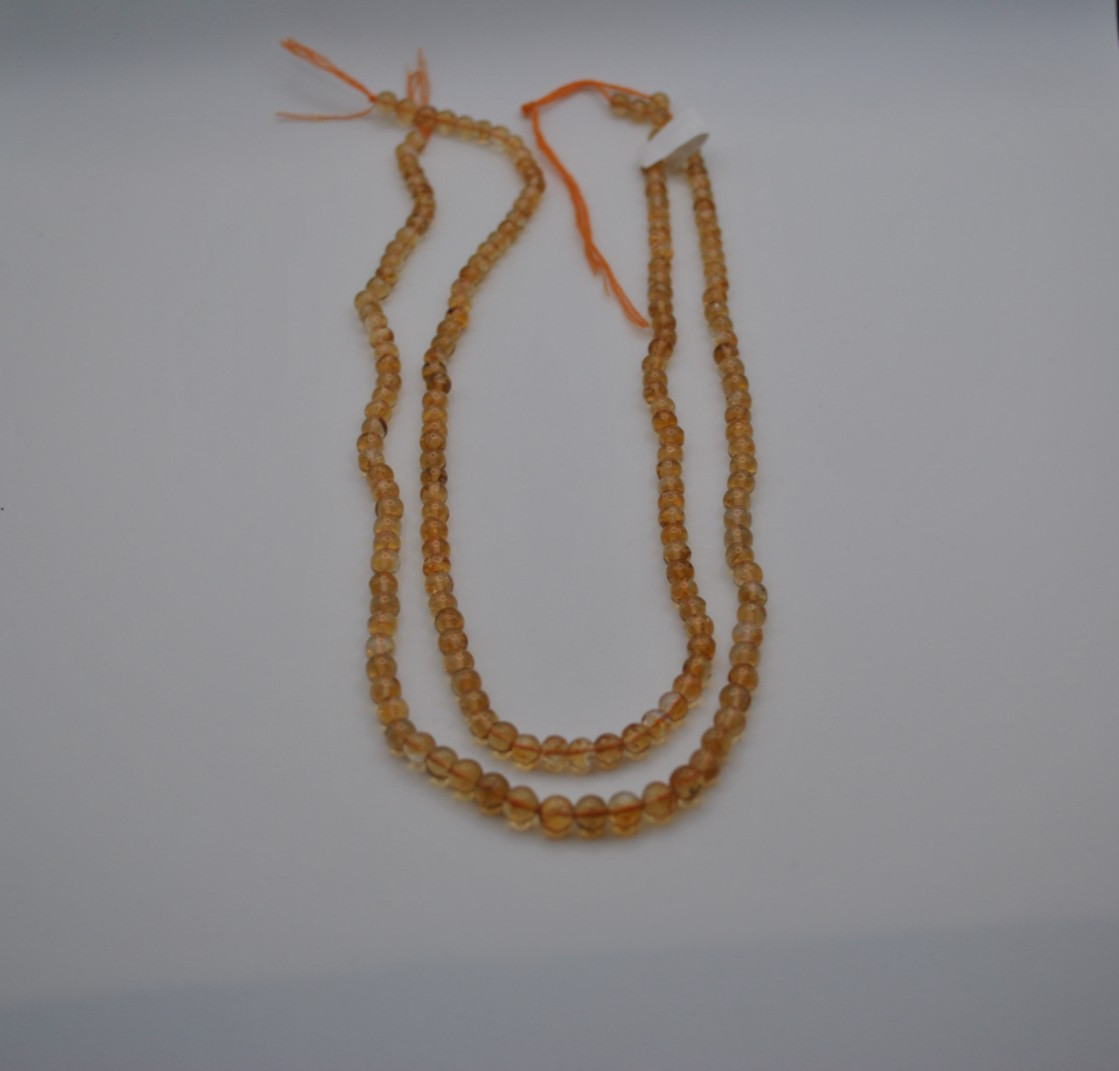 Citrine Gemstone Strand with Smooth Stones (No Clasp)