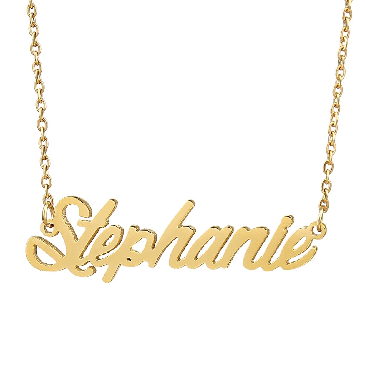 Personalized Monogram Necklace 18k Gold Plated Stainless Steel Gift for Her