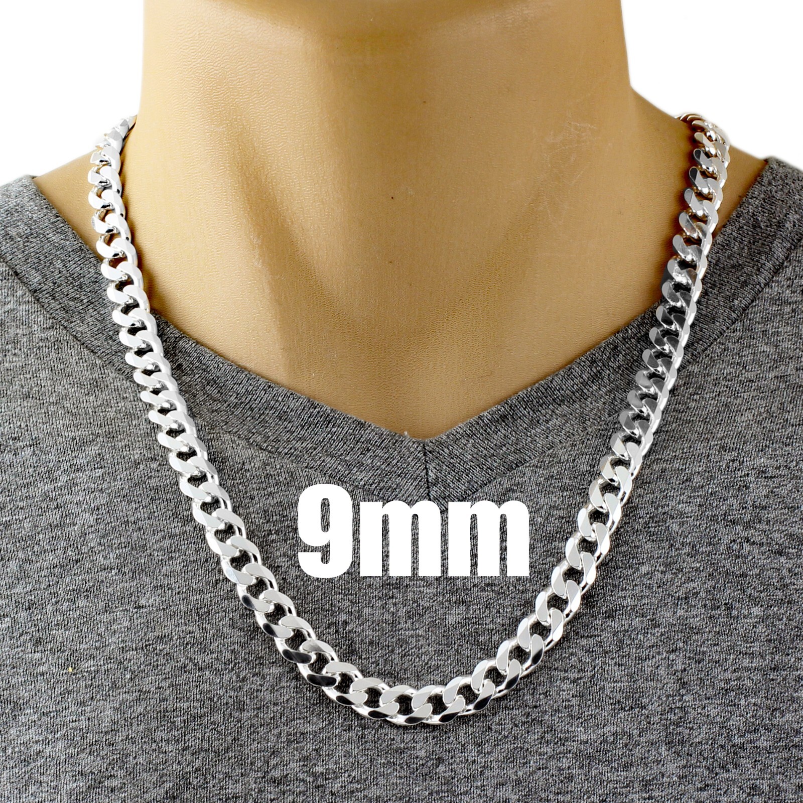 Guaranteed 925 Sterling Silver Cuban Curb Chain Necklace Solid & Heavy Version