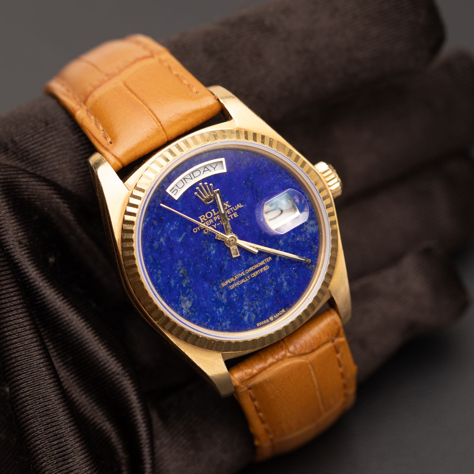 Presidential Rolex Day-Date 18038 36mm Watch Lapis Dial 18K Yellow Gold