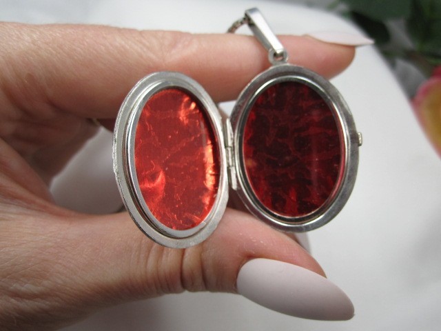 Antique Art Deco Picture Locket Pendant made from European 835 Silver