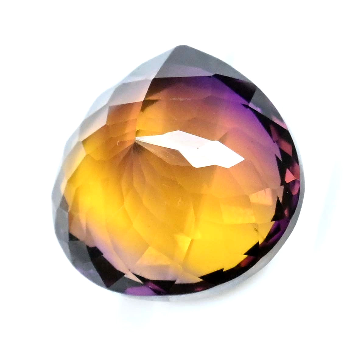 20.00 Ct Natural Bi-Color Ametrine Pear Untreated Certified Flawless Gemstone