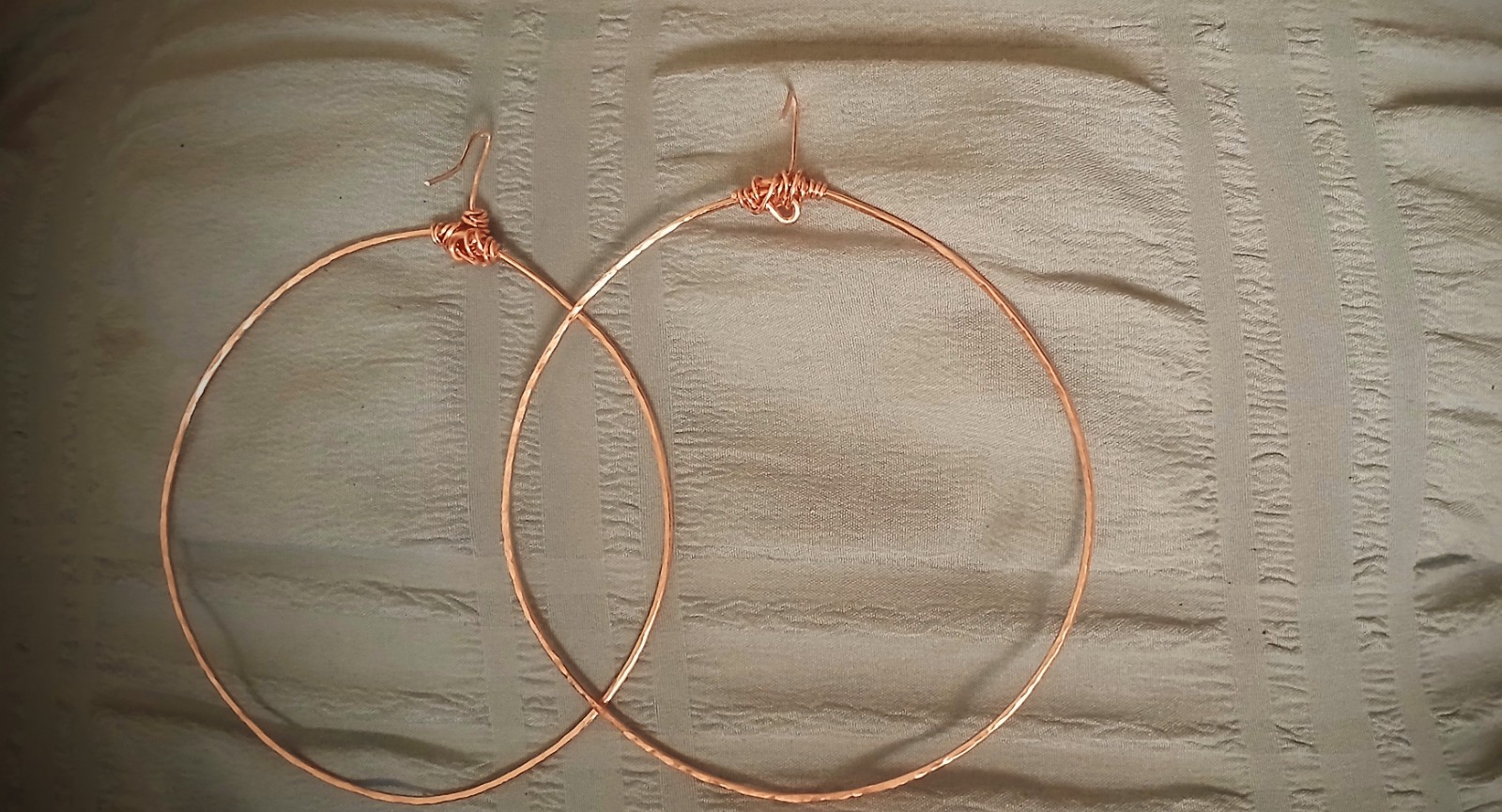 Basic Handmade pure Copper Extra Large Hoop Earrings