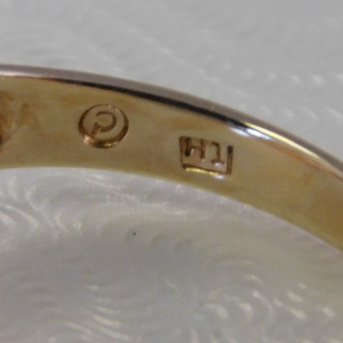 NEW Ladies 10K Yellow Gold Genuine Sapphire & Diamond Ring Sz 6 1/2, 3 grams