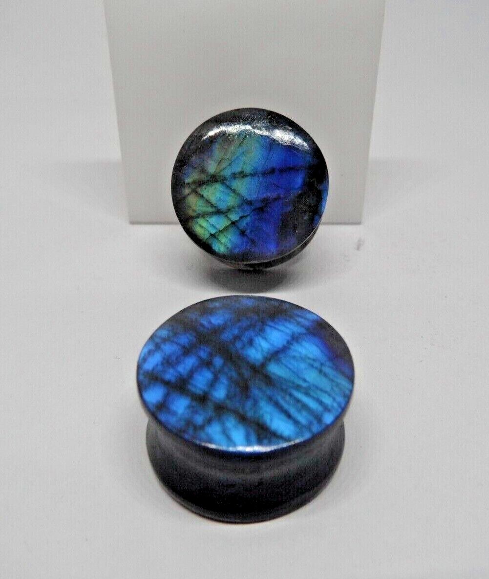 Natural, Labradorite Plugs, Ear Gauge, Tunnels, Blue Fire Plugs Earrings,