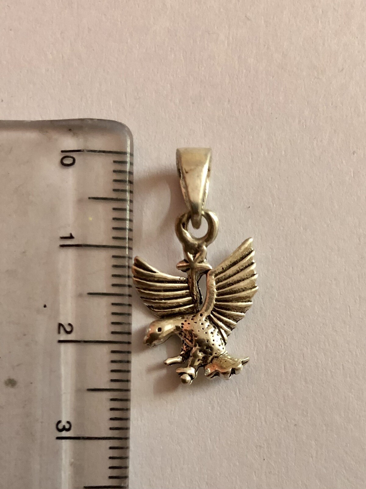 Artisan Crafted 925 Sterling Silver FLYING EAGLE Pendant Oxidized Handmade 1.6gm