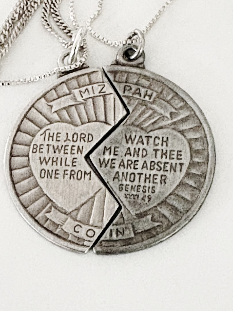 Sterling Silver Miz Pah Round 2 Piece Pendant 8.4 grams Stamped Heb Sterling