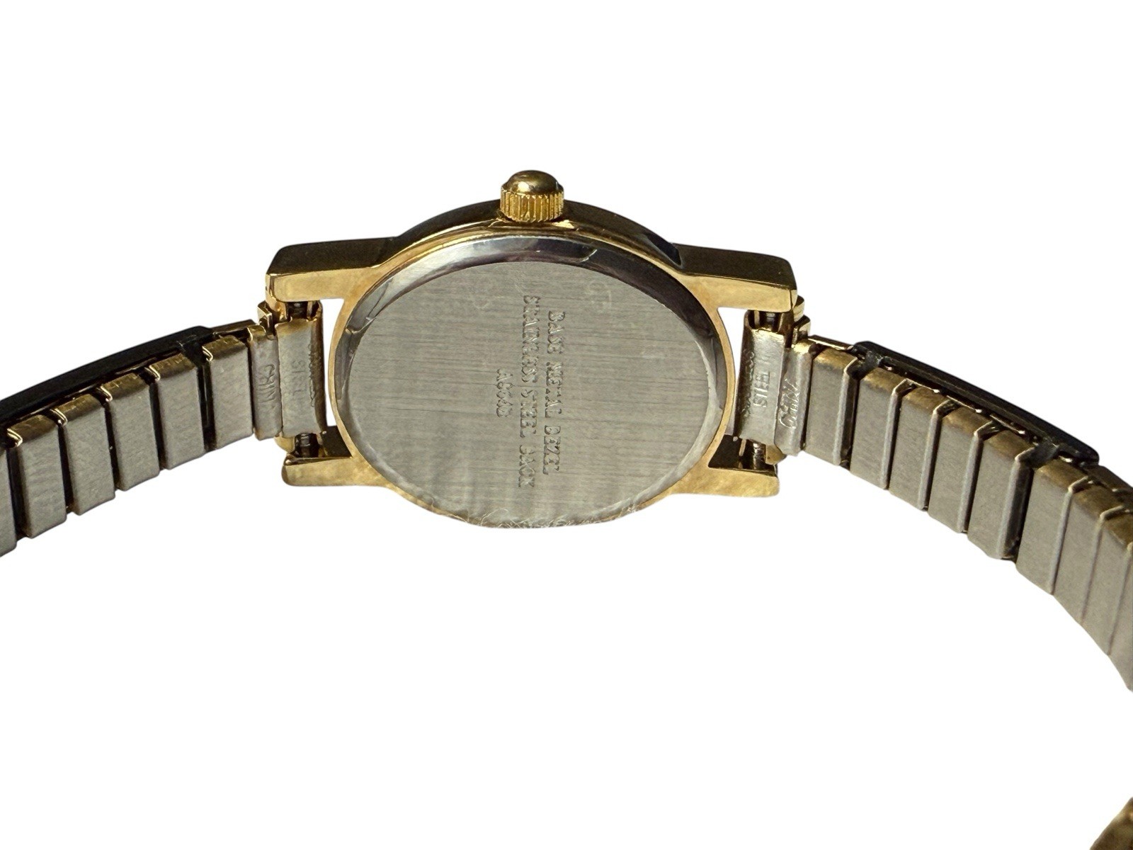 Ladies NOS Retro Vintage Black Hills Gold Stainless Steel Analog Wristwatch
