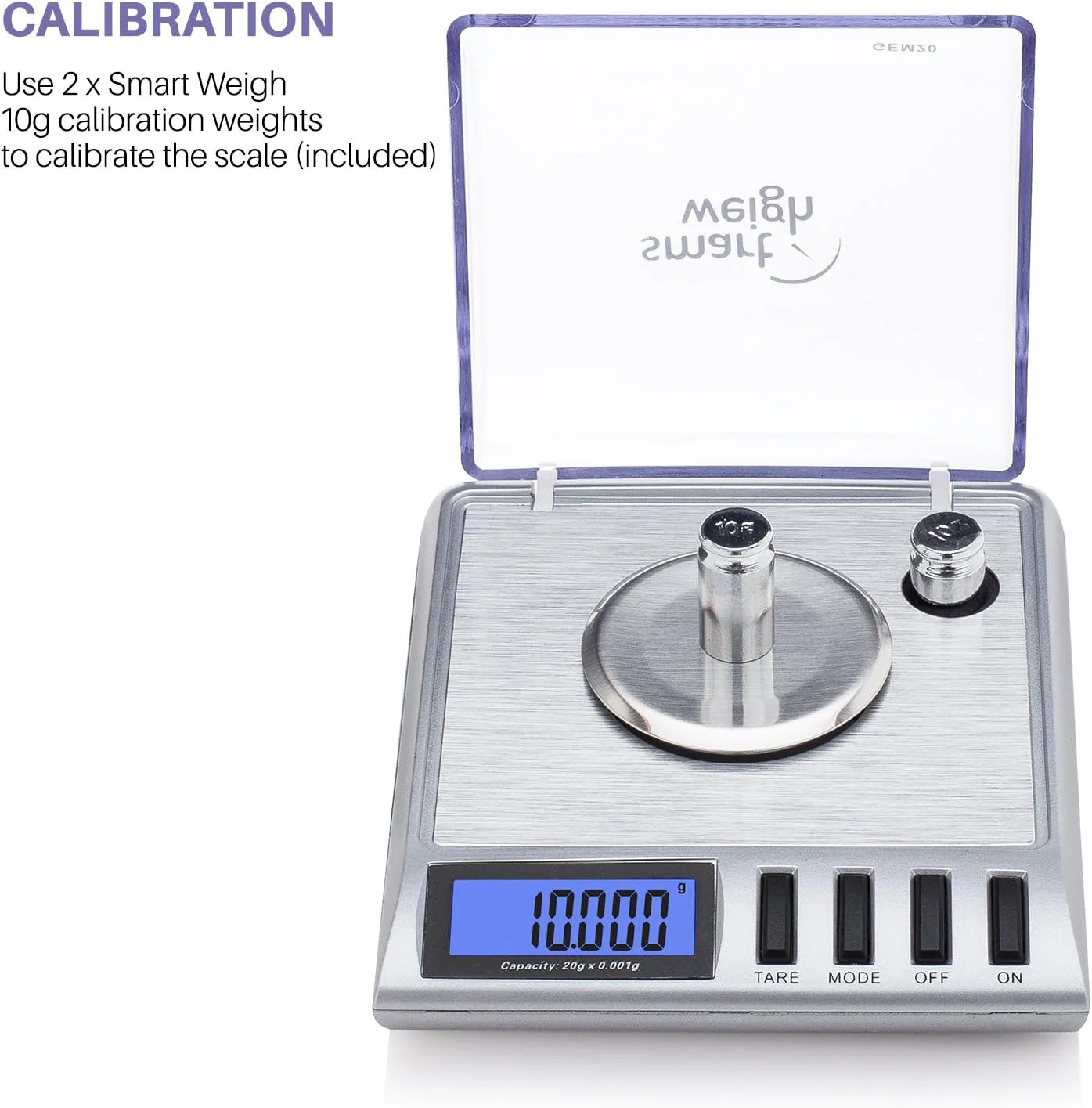 Smart Weigh GEM20-20g x 0.001 Grams, High Precision Digital Milligram Jewelry Sc