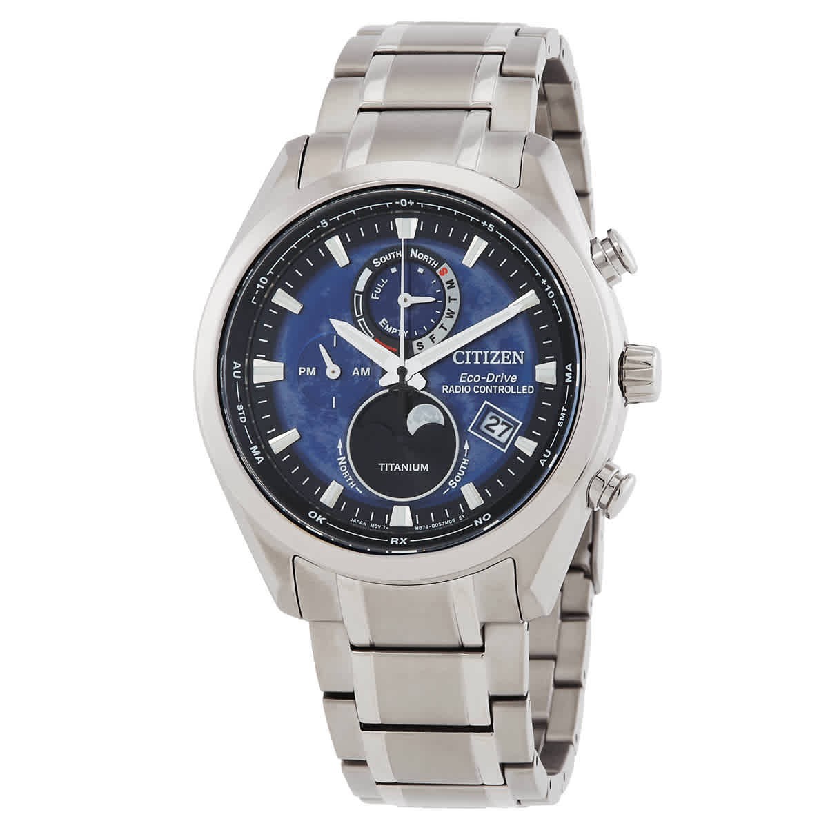 Citizen Tsuki-yomi A-T Eco-Drive Perpetual World Time Blue Dial Men’s Watch