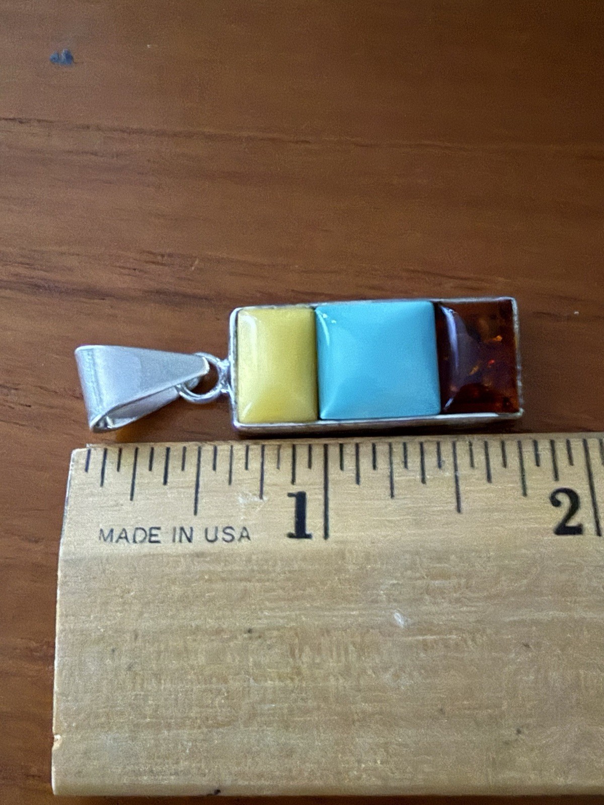 Beautiful Amber/turquoise/butterscotch Amber Pendant New Sterling Silver