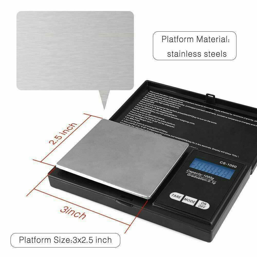 Digital Pocket Scale 0.1 Precision Jewelry Gold Silver Coin Gram 1000gx 0.1g