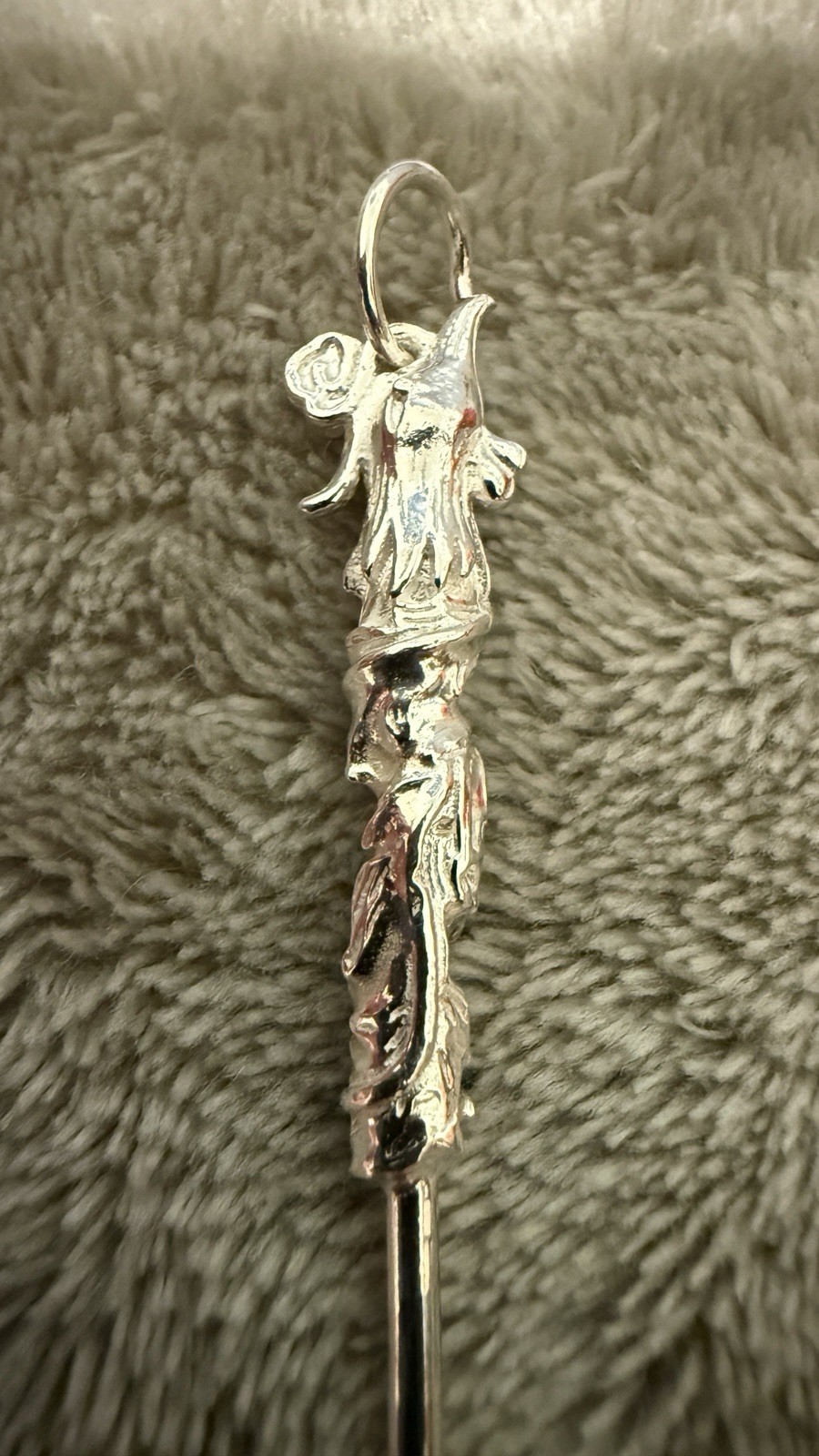 Pure .990 Sterling Silver Phoenix Spoon Pendant (Ear Pick)