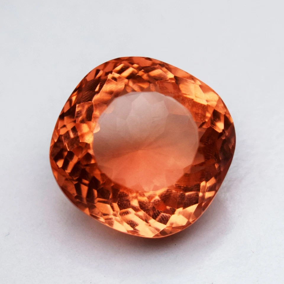 124.05 CT Flawless Imperial Topaz Cushion Cut Certified Loose Gemstone