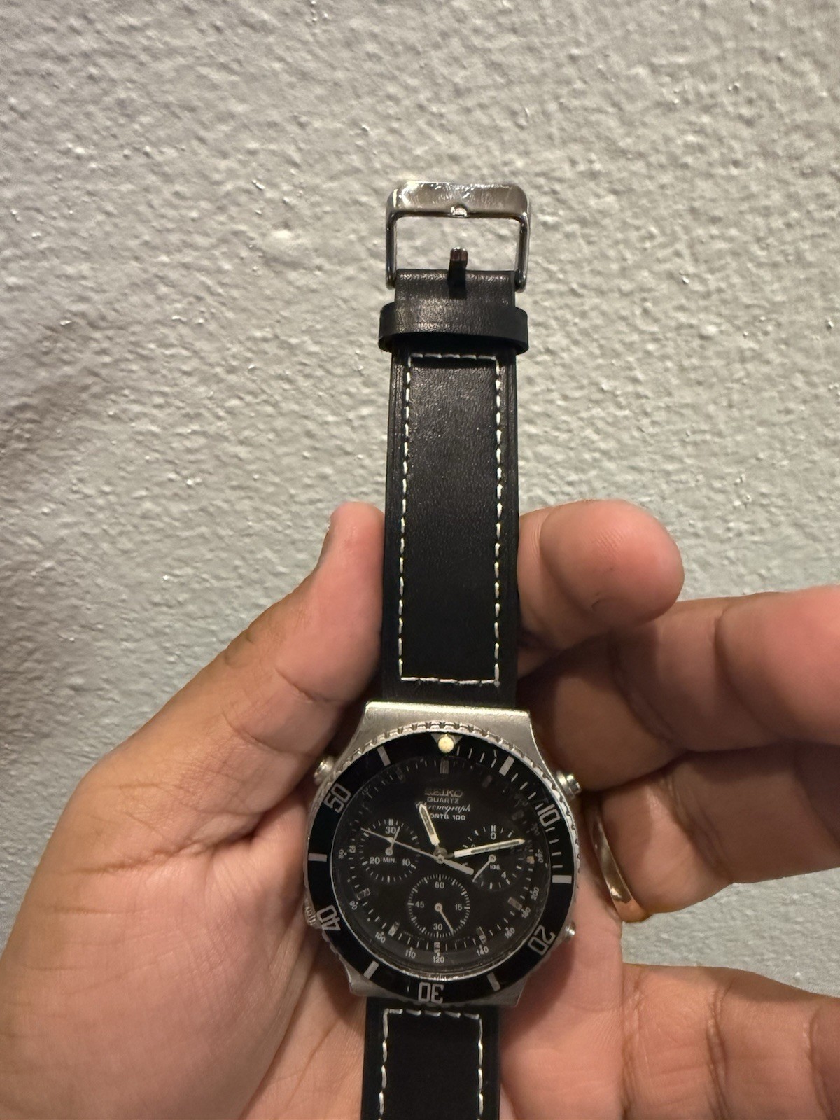 Seiko Sports 100 Men’s Black Watch – 7A28-7049