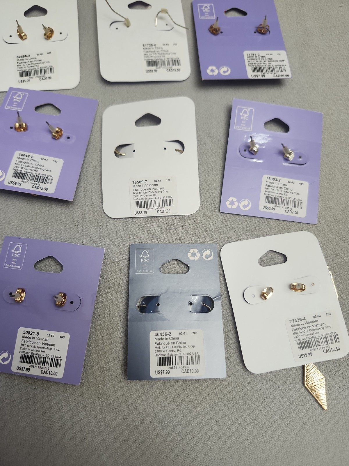Claire’s Fashion Jewelry Pierced Earrings. Lot Of 21 Pieces