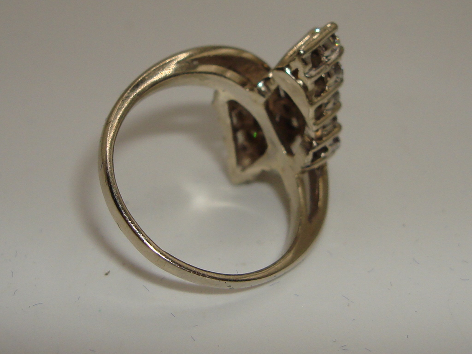 14K SOLID WHITE GOLD APPROX. 1 CTW BRILLIANT DIAMOND COCKTAIL RING! SZ 6