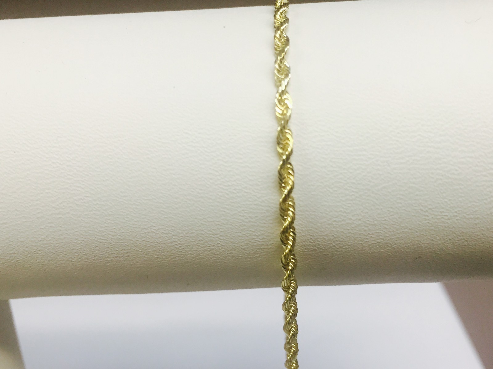 10k Yellow Gold 16″ Solid Diamond Cut ROPE Pendant Chain/Necklace 2mm 3 Grams