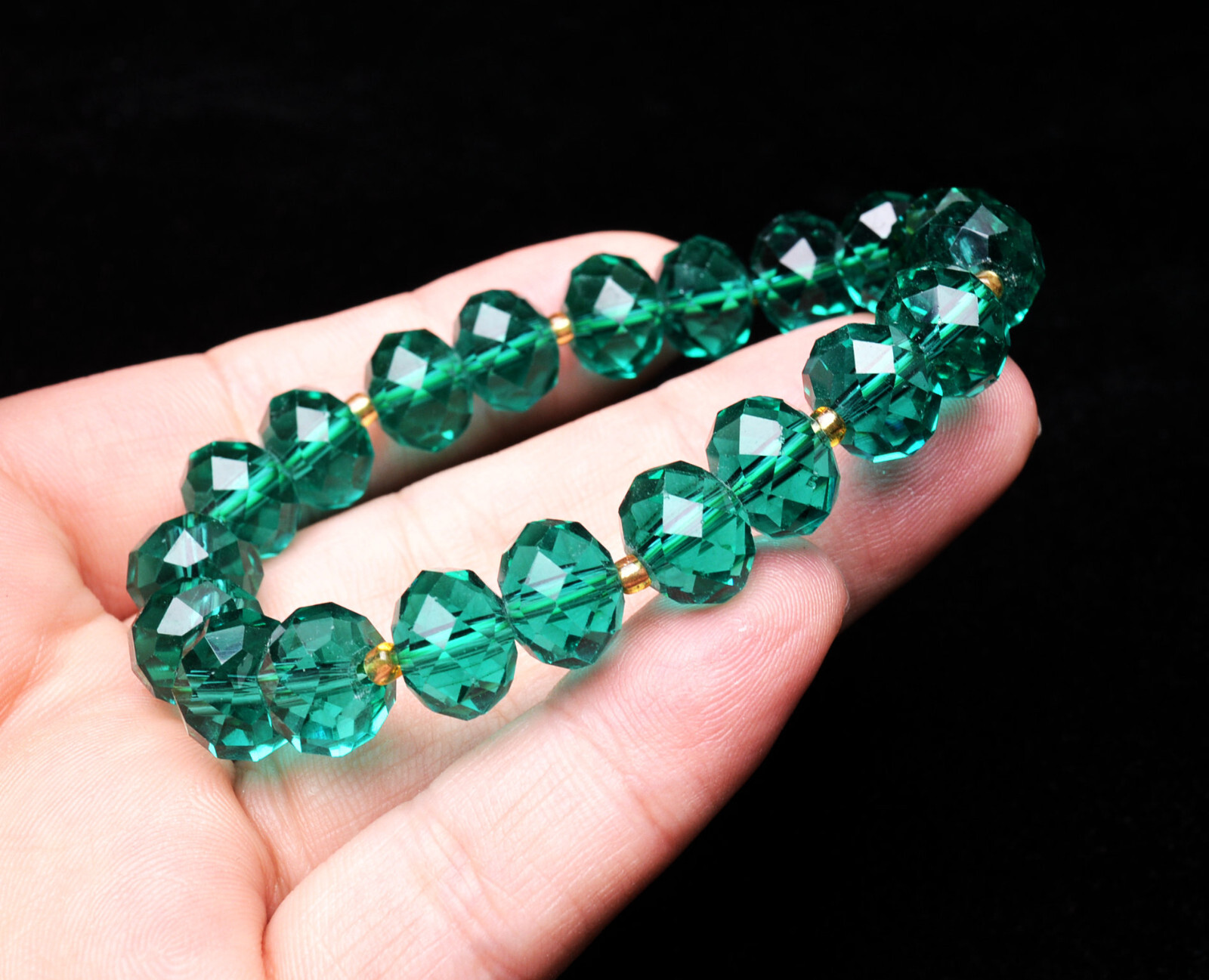 8*8*6mm Top Quality Natural Green Tourmaline Crystal Women Bracelet AAA