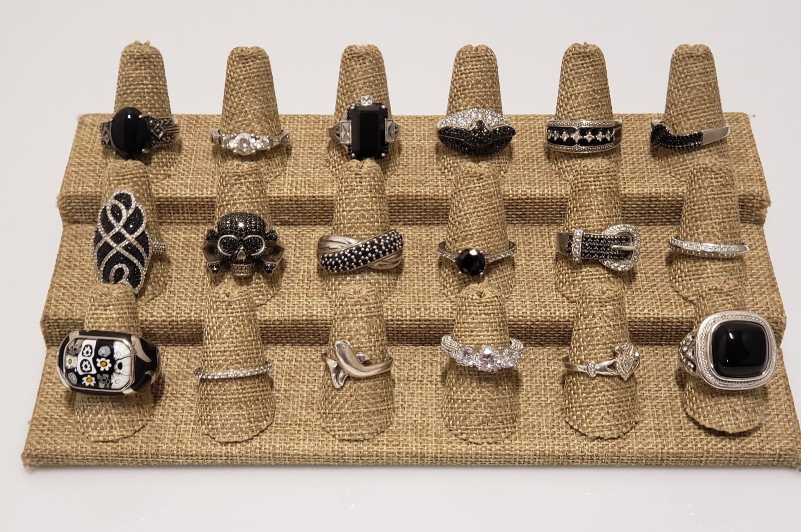 Lot of 18 Sterling Silver Multi Gemstone & Statement Rings Bands Various 10 9 8