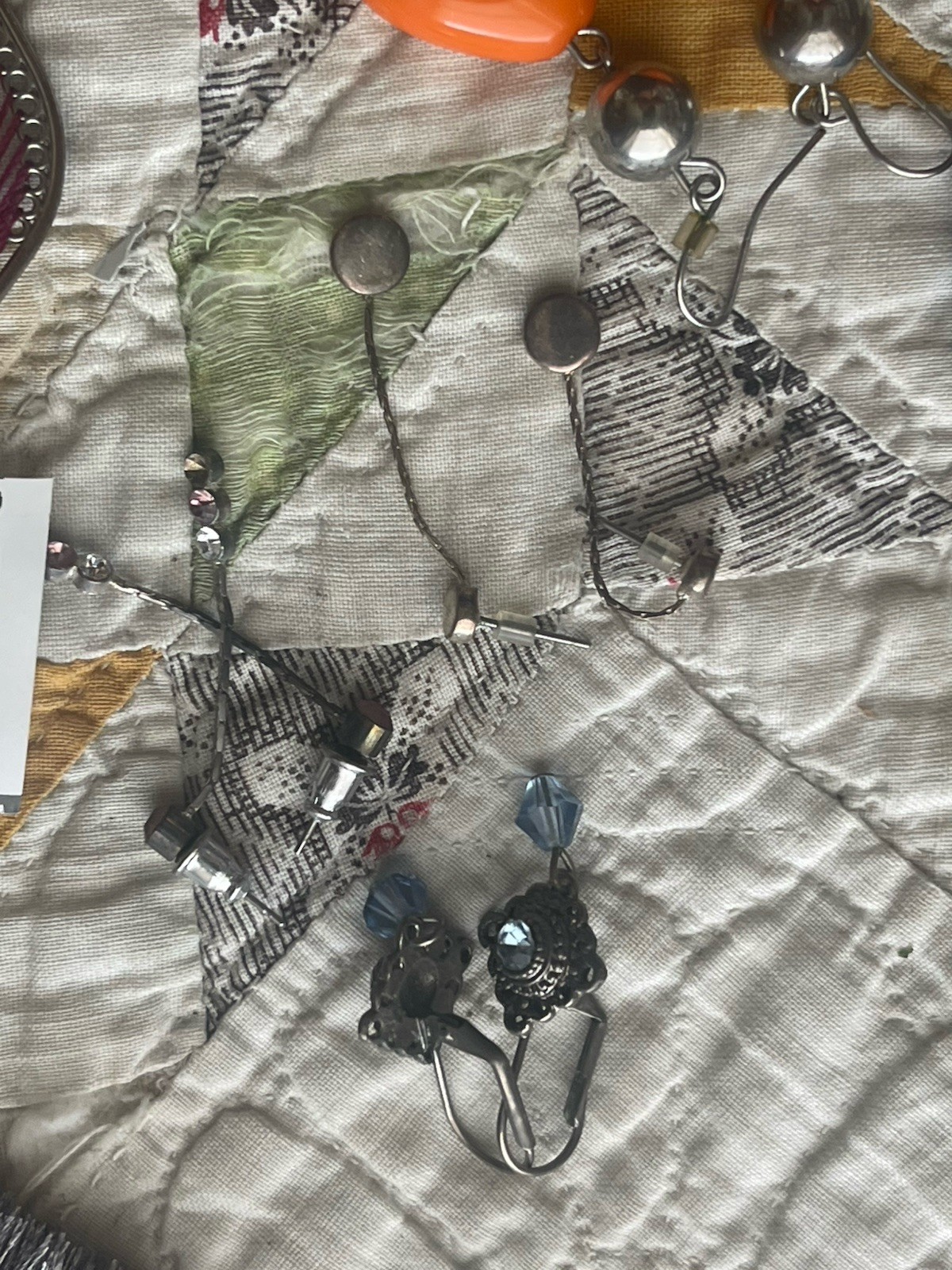 EARRINGS LOT DANGLE DROP HOOP STUD RHINESTONE