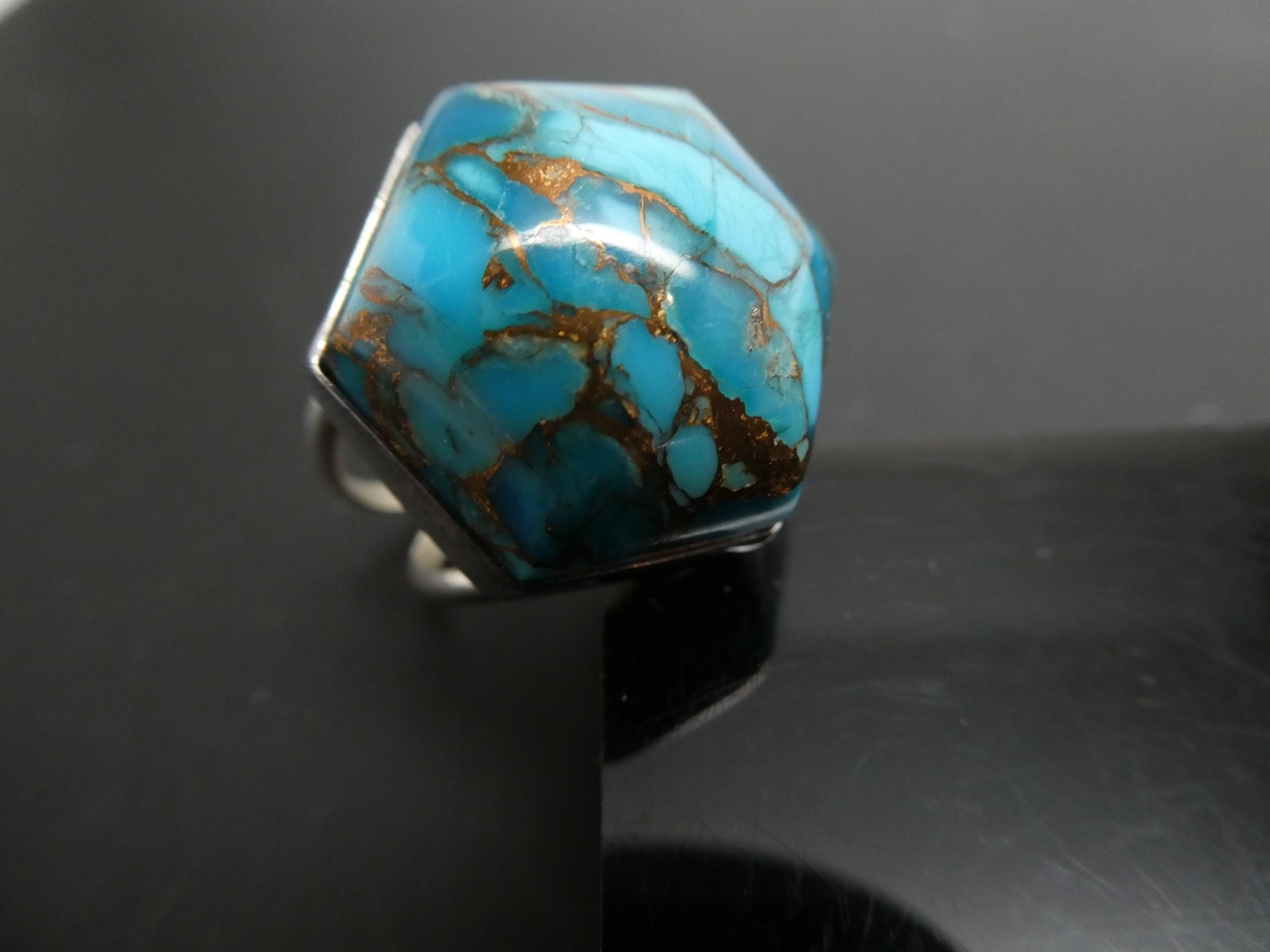 JAY KING DTR Sterling Silver 925 COPPER TURQUOISE Gemstone RING Size 8