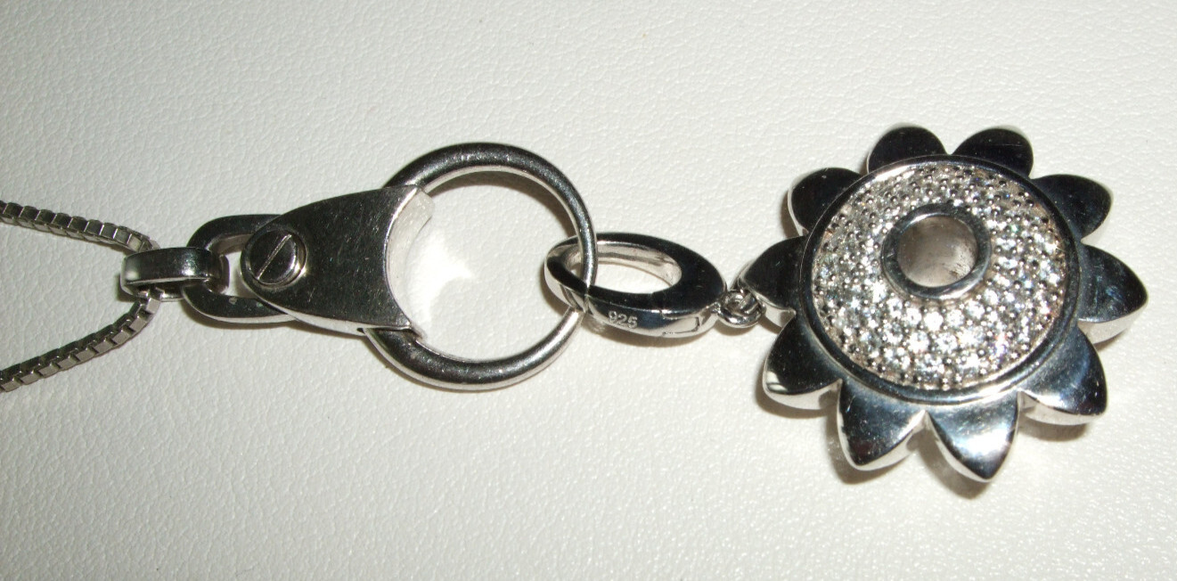 Designer Jewellery 925 Silver Jette Chain 44cm with Pendant 2.8 + Pouch Bag
