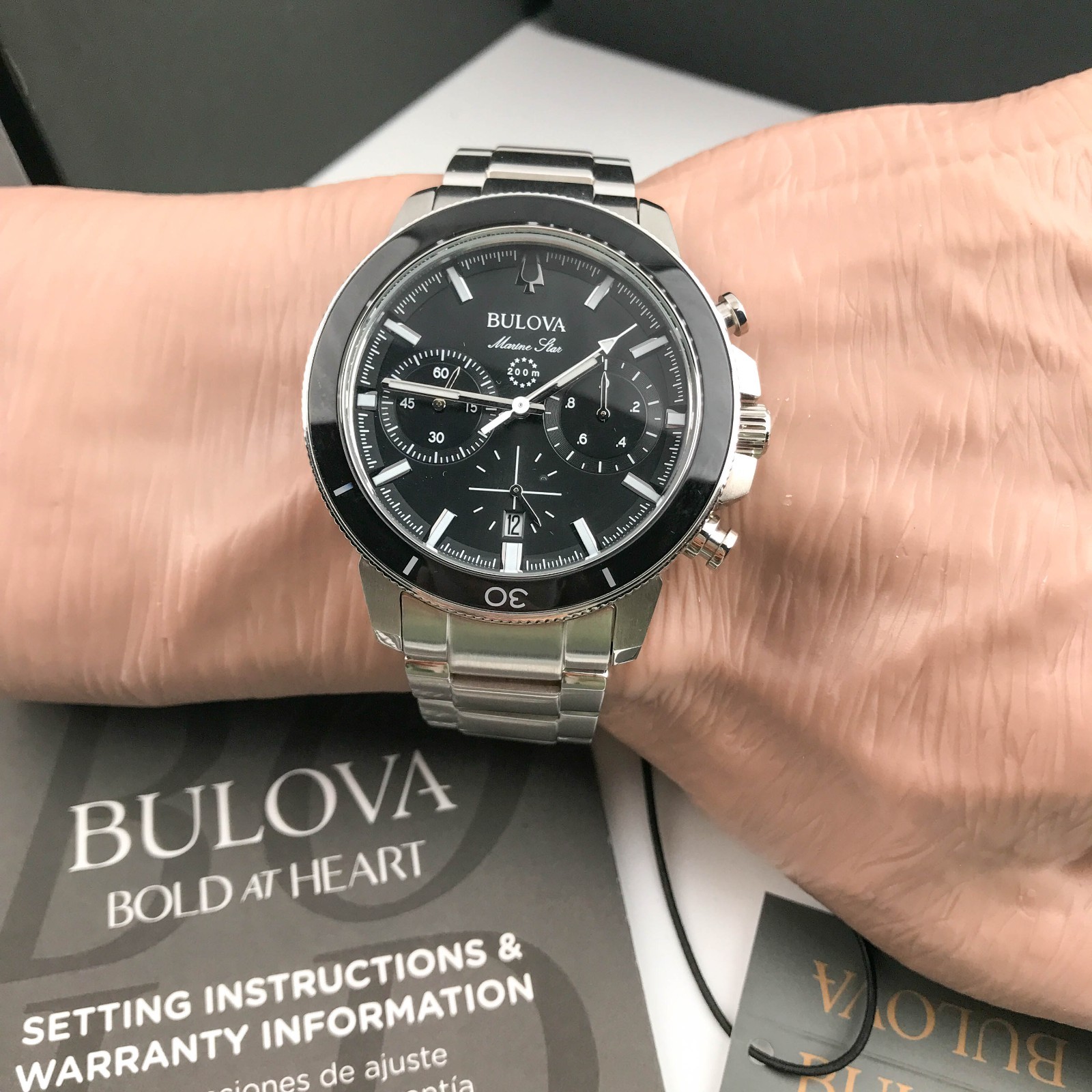 Bulova 96B272 Men’s Chronograph Marine Star Stainless Steel Bracelet Watch 45mm