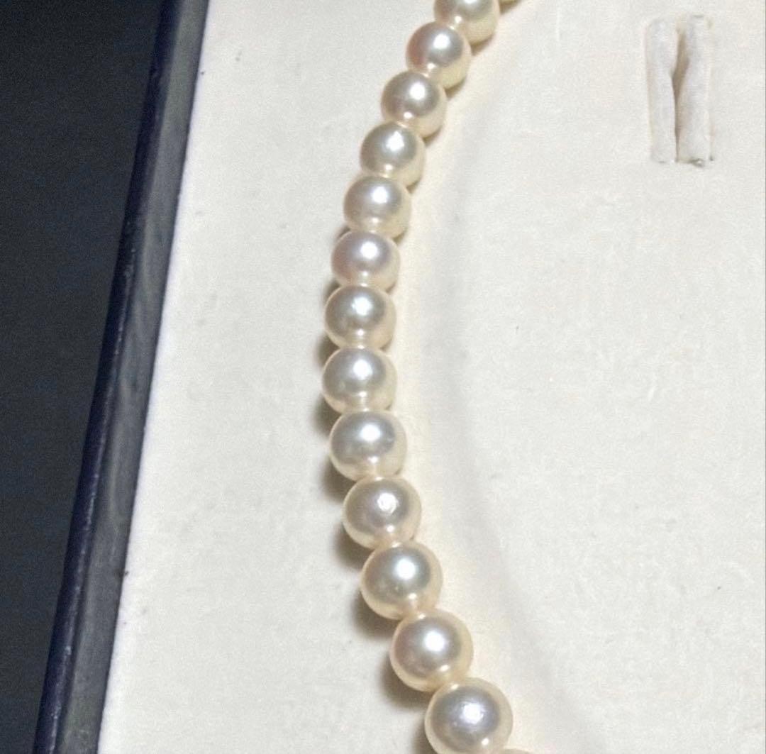 TASAKI AKOYA PEARL NECKLACE 7.0-7.5MM WHITE SILVER CLASP FROM JAPAN