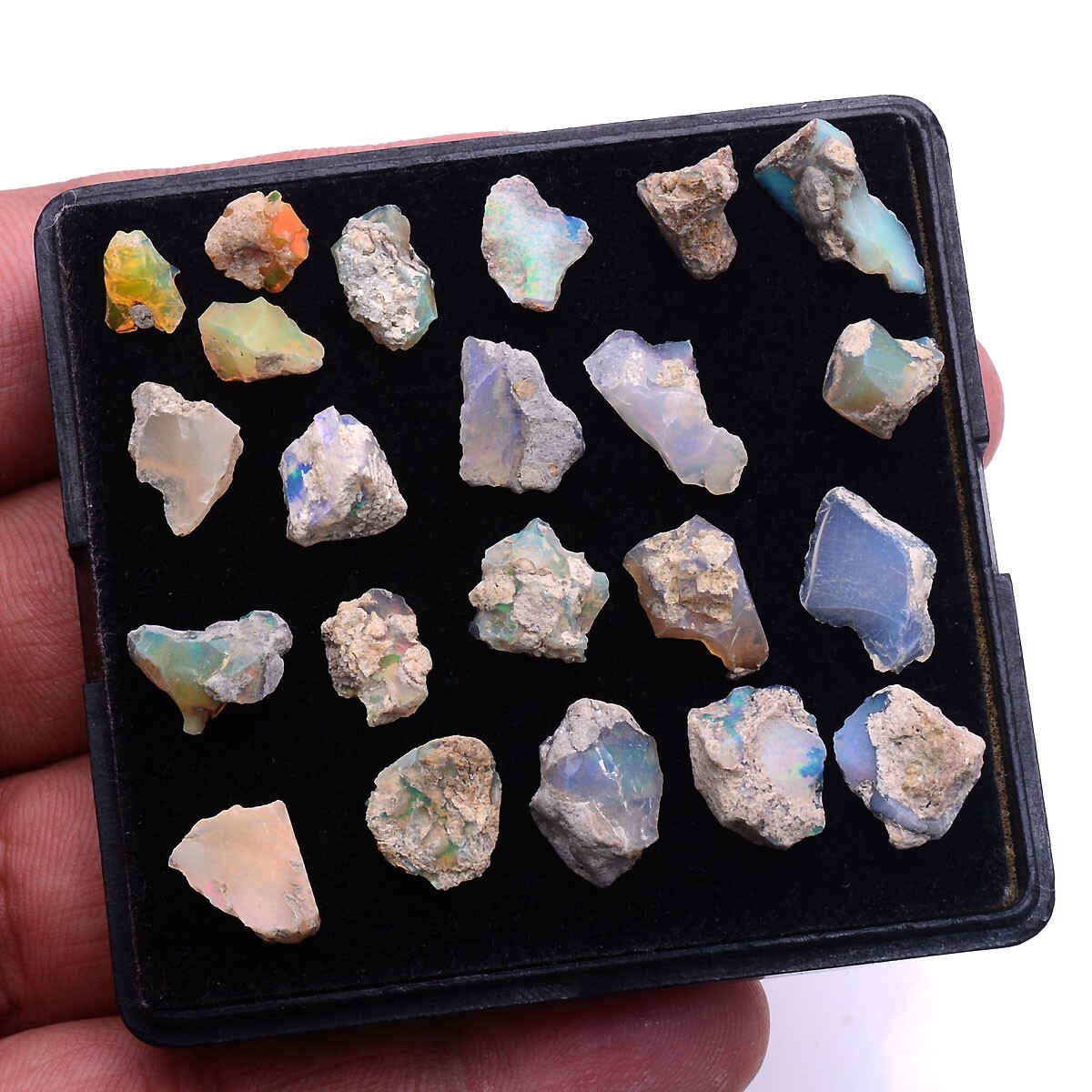 21 Pcs Natural Ethiopian Opal Rough 7mm-13mm Untreated Stunning Loose Gemstones
