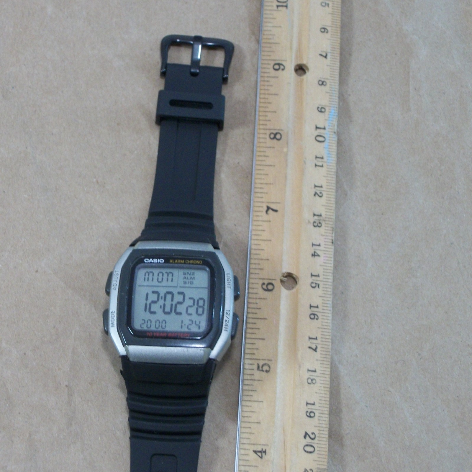 Casio W-96H Digital Watch 50M WR Illuminator Alarm Chrono Working