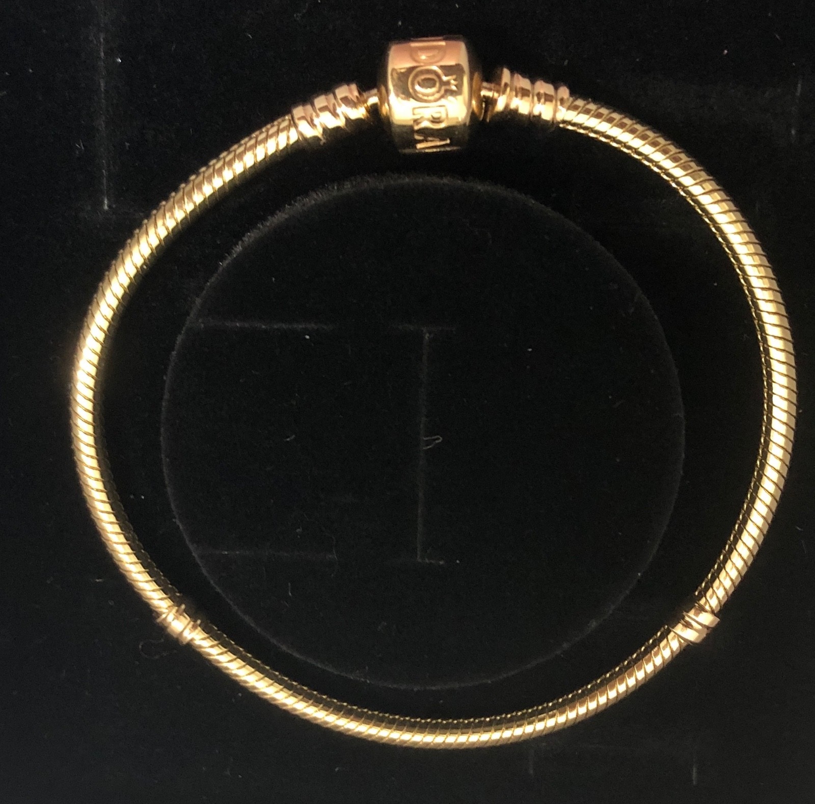 NEW💕 Pandora Moments 14K Solid Gold Barrel Clasp Bracelet 550702 7.5″/19cm
