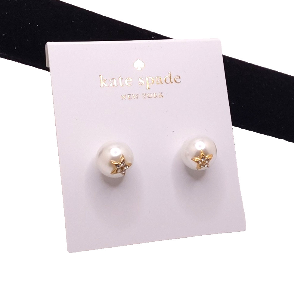 Kate Spade New York Star Quality Beautiful Cream Pearl Stud Earrings