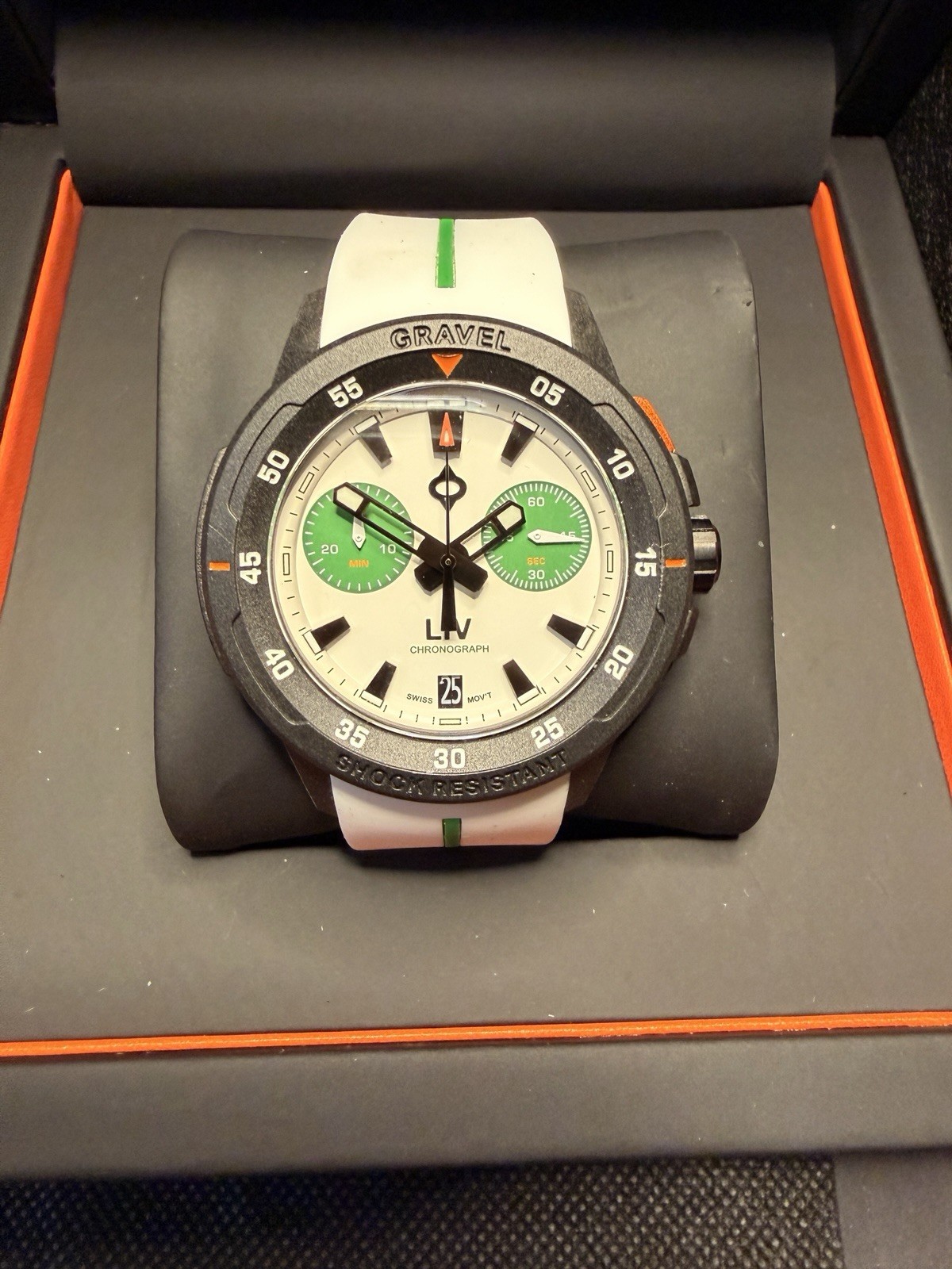 Rare LIV Gravel White Forest Swiss Quartz Chronograph Limited Color