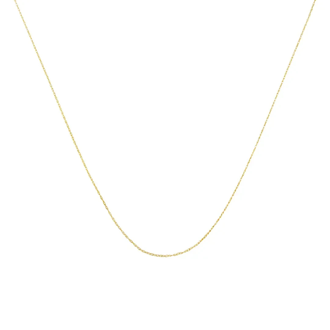 Solid 10K Gold Rope Chain 0.5mm with Spring Ring | Rose Gold