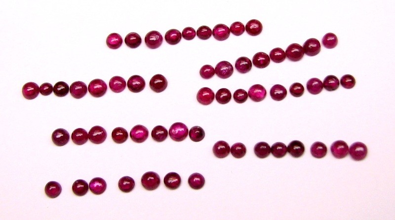 Natural Loose Gem Round Cabochon Ruby 2.2 -3.0 MM, 6.36 Carats Tol, 50 Pcs