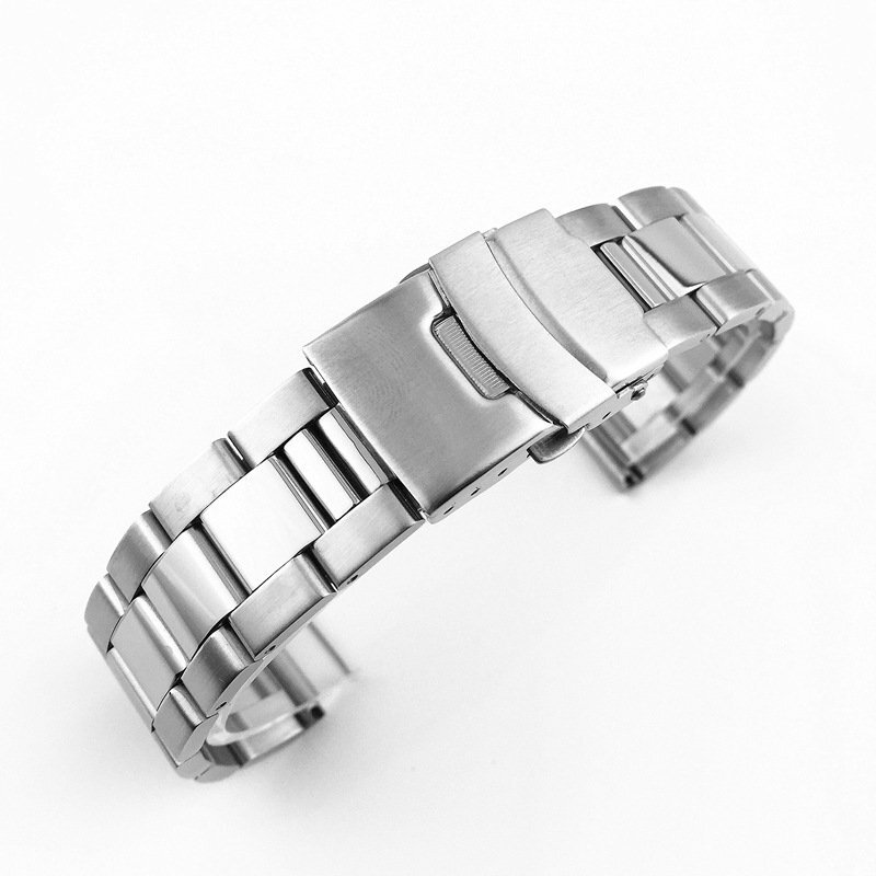 18-28mm Brushed Middle Polished Stainless Steel Watch Band Strap Metal Bracelet