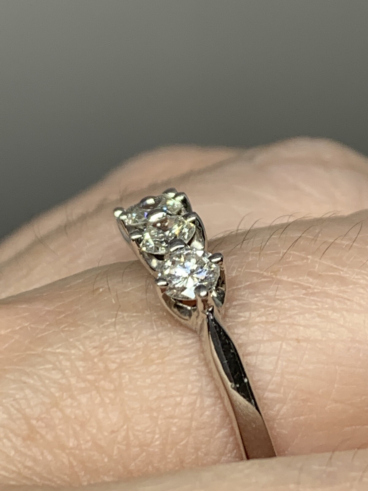 14k White Gold 1.00ctw Diamond 5 Stone Ring Anniversary Band G-I VS